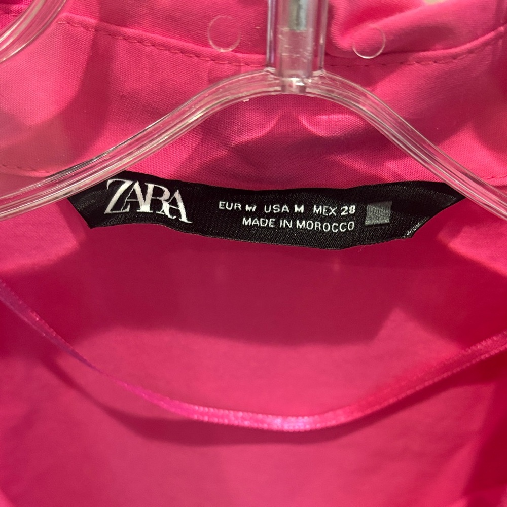 Zara Hot Pink Button-Up Shirt -sz M - Picture 5 of 5